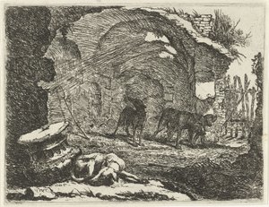 Four Dogs at a Ruin by Jan Fyt